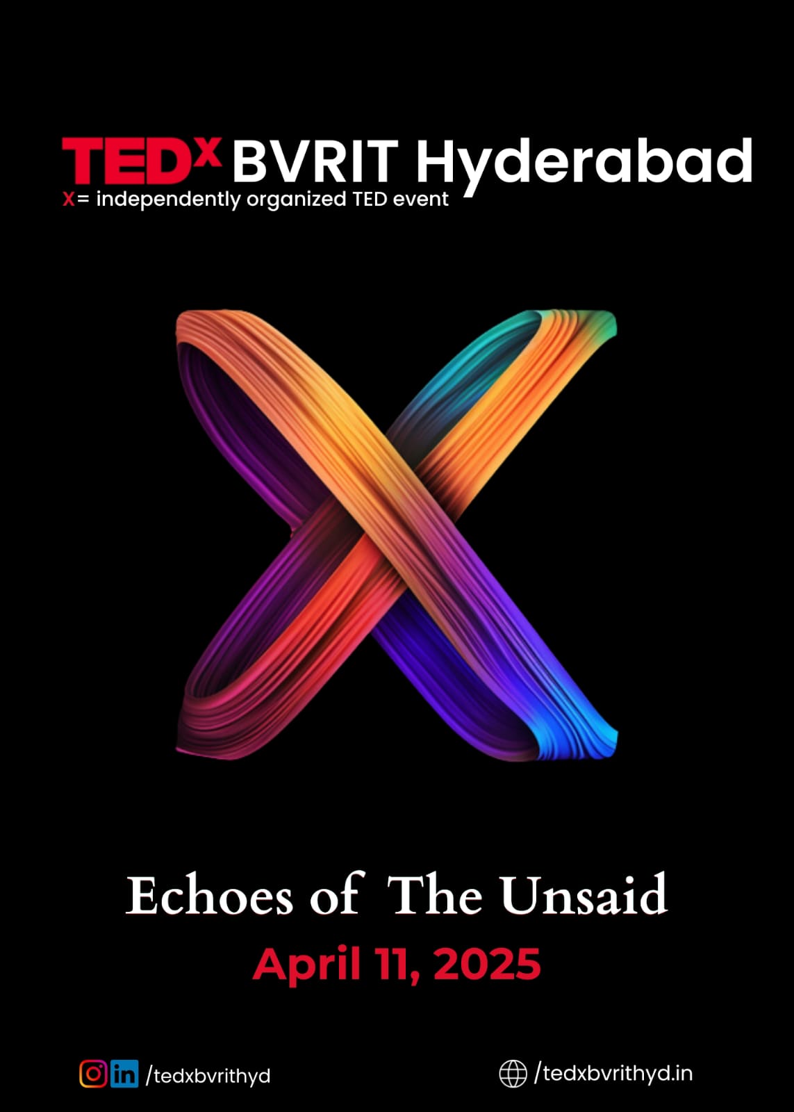 Read more about the article TEDxBVRITH-ECHOES OF THE UNSAID – The Biggest TEDx Event on 11th April 2025